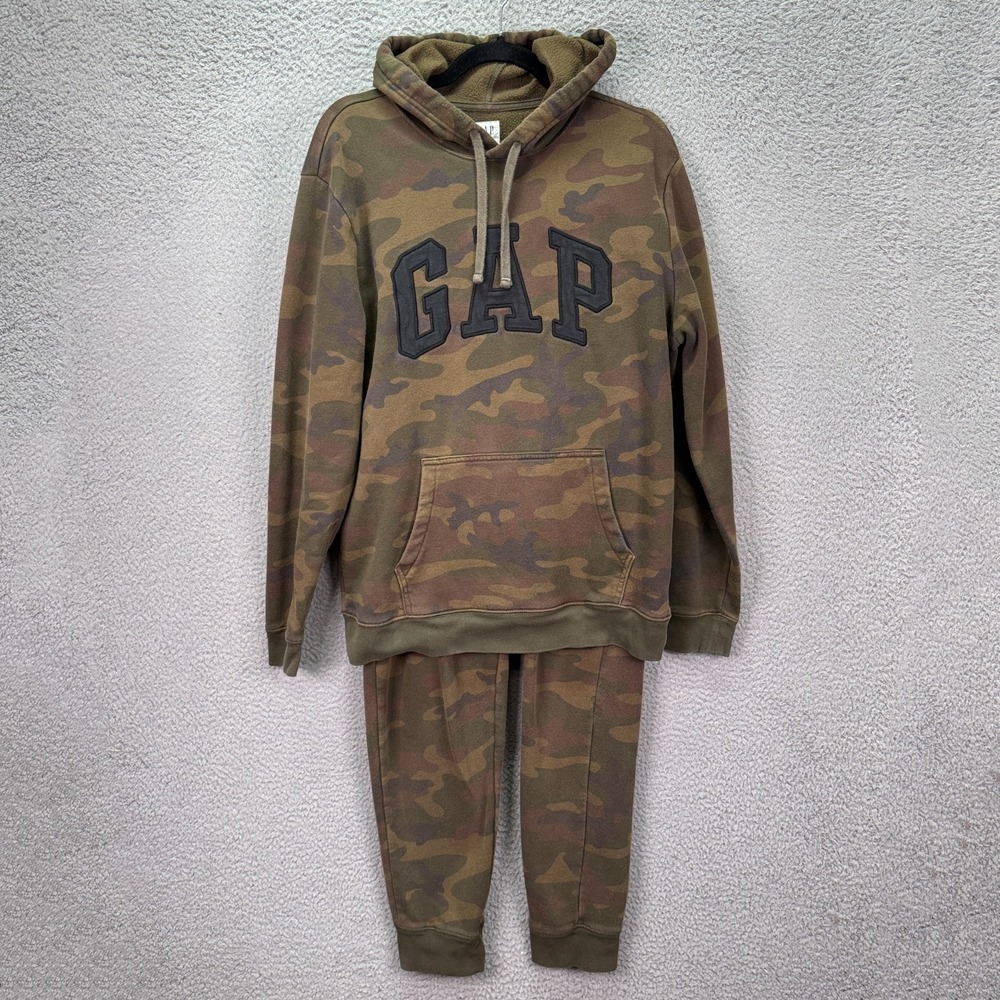 Gap‎ Sweatsuit Womens M Green Camo Embroidered Military Gorp Lounge Comfort Y2K